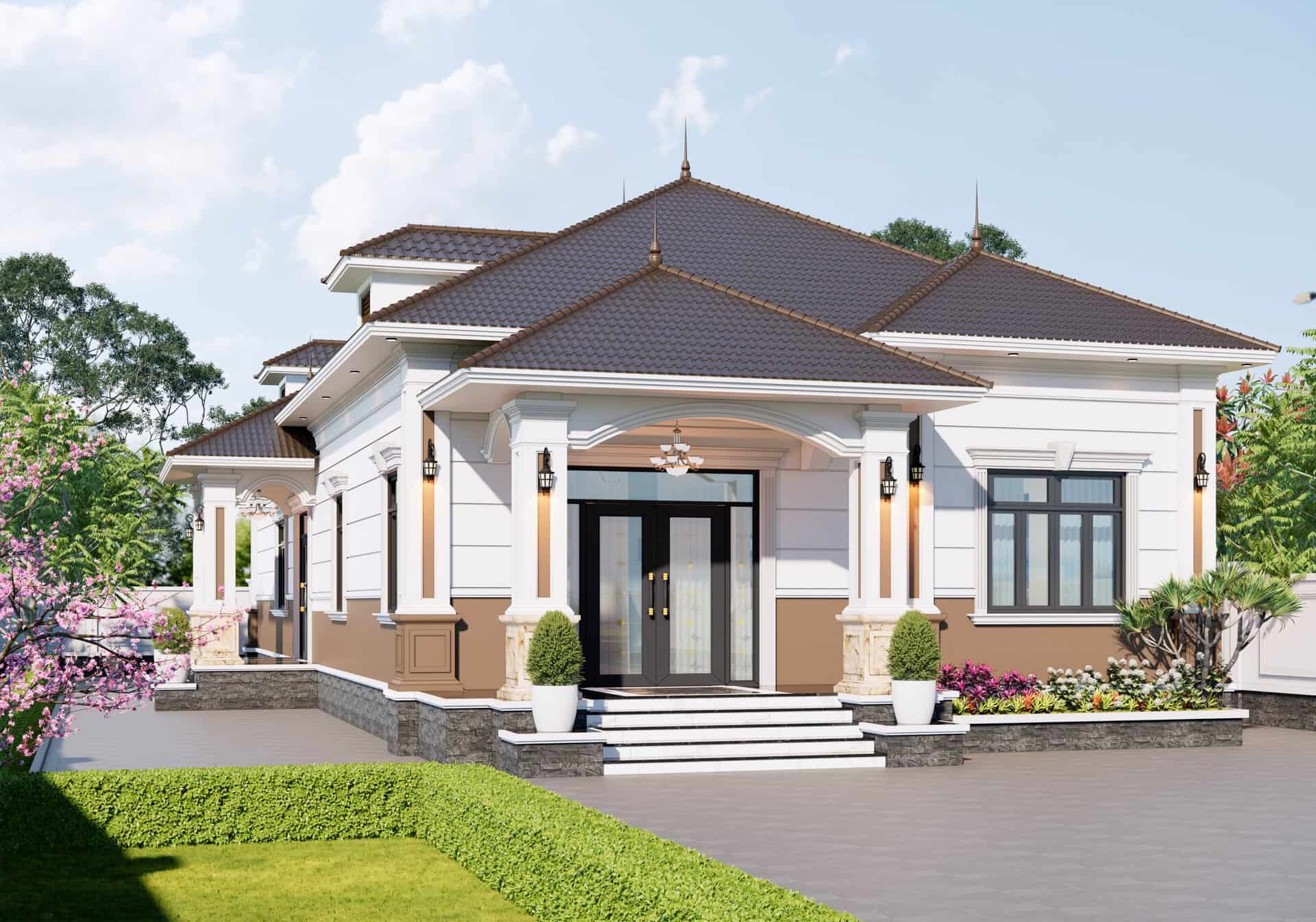 Mẫu nhà cấp 4 mái Nhật cổ điển đẹp tại Long An – GeoHome xây nhà trọn gói